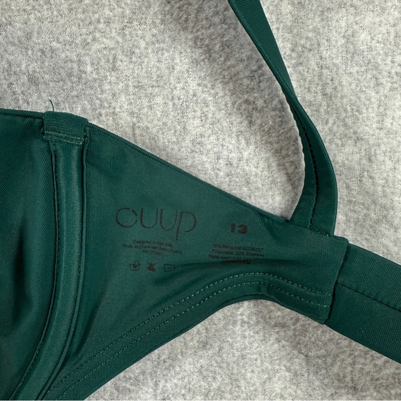 Cuup‎ The Scoop Forest Green Underwire Bikini Swim Top Size 13 - Picture 3 of 3